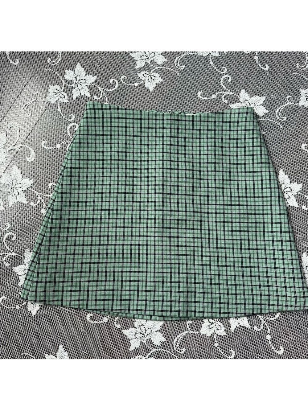 Aritzia Wilfred Check Mini Skirt Green Sz 0 - Picture 2 of 8